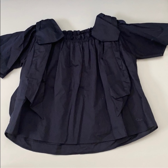 Chloé “sailor” style white dress shirt, navy shirt and navy sweater Size: 2T GUC - Picture 4 of 6